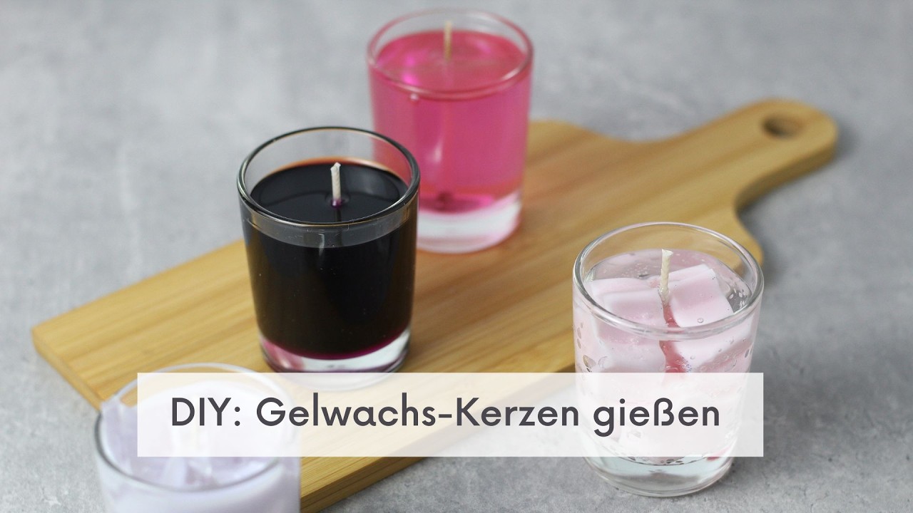 Gelkerzen gießen I Eiswürfel Kerze I Duftöl hinzufügen I Gelkerzen färben I Lavendel Latte Kerze