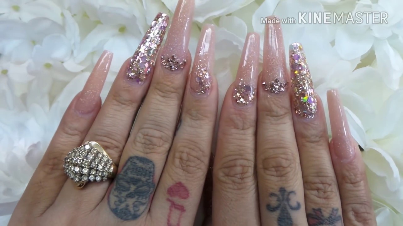 Uñas Vintage pink y Rose Gold