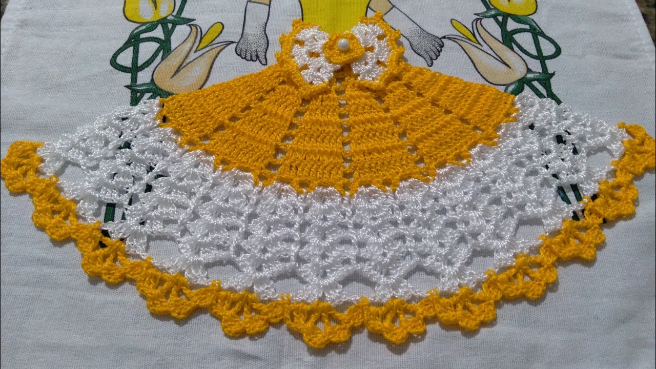 #saiadecroche Saia Para Boneca de Pano de Prato Passo a Passo