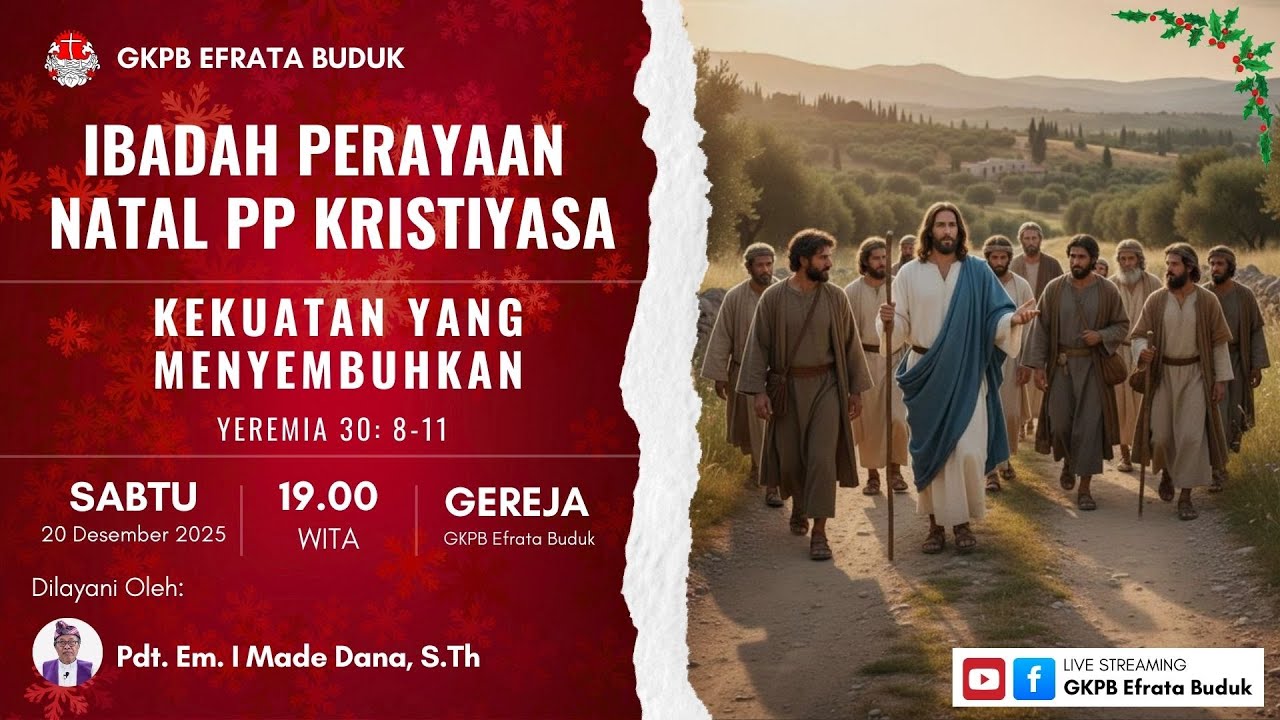 GKPB Efrata Buduk | Ibadah Perayaan Natal PP Kristiyasa | Sabtu, 20 Desember 2025