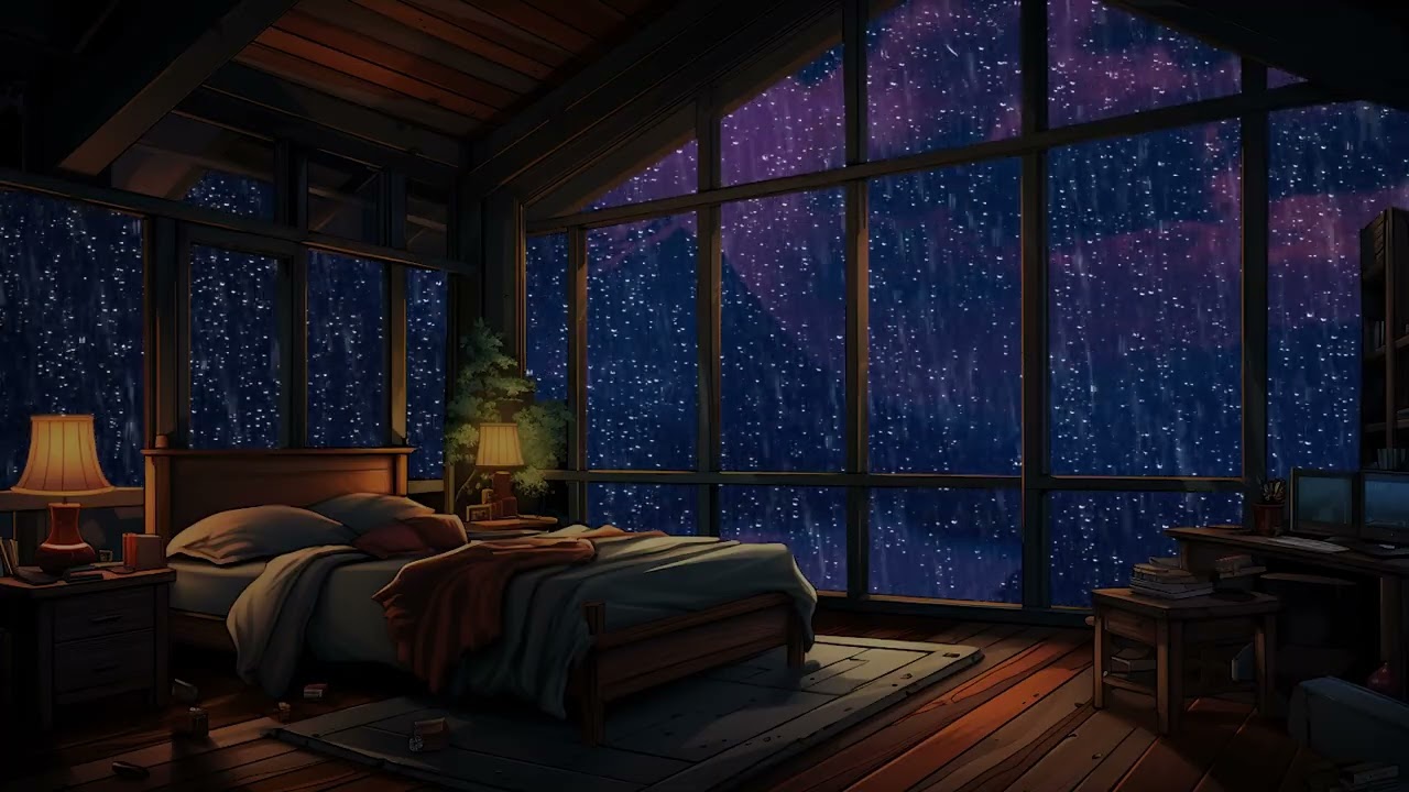 Zvuk Kiše Na Prozoru Sa Zvukovima Grmljavineㅣjaka Kiša Za Spavanje, Učenje I Opuštanje, Meditacija