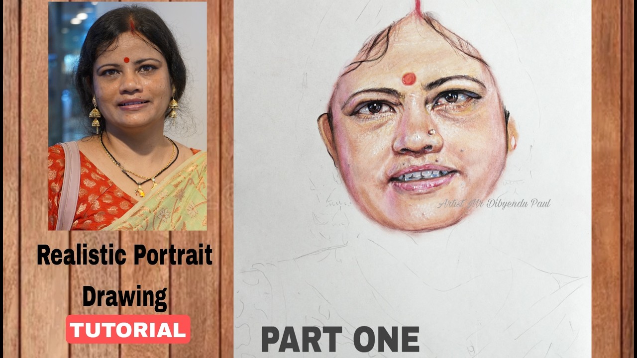 How to Draw a Realistic Face with Colour Pencil/Blending Tutorial with Colour Pencil, Part One.
