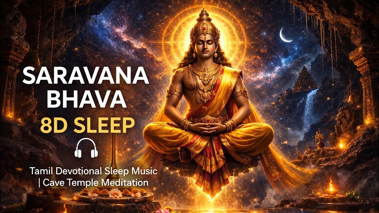 Saravana Bhava 8D | Tamil Devotional Sleep Music | Cave Temple Meditation | OM MURUGA 
