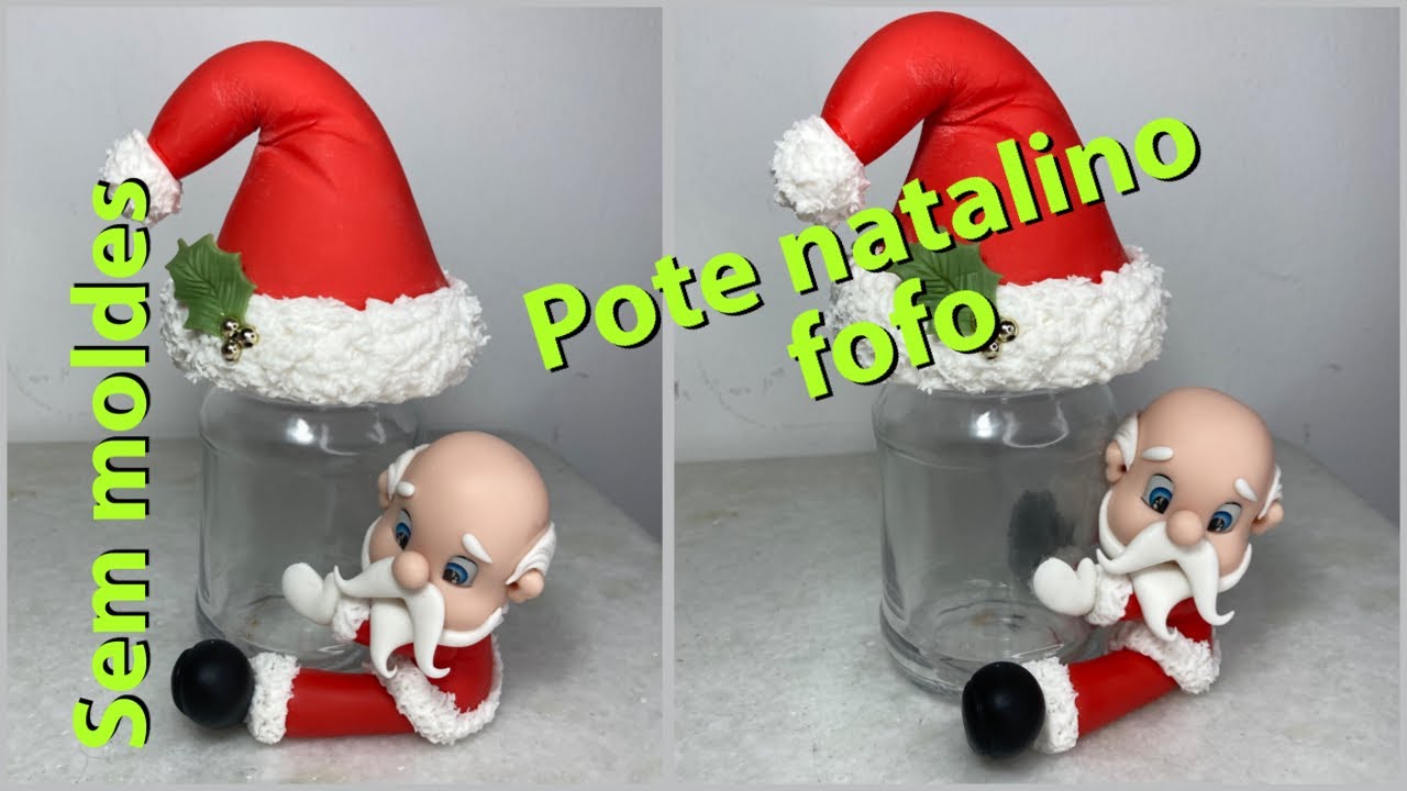 Pote natalino fofo/ papai Noel sem moldes