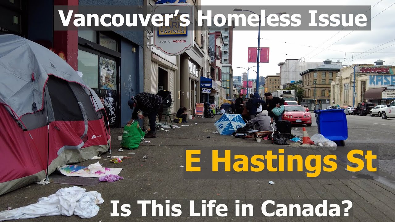 Vancouver East Hastings street Homeless and Drug Crisis - Vancouver DTES Tent City on Oct 3 2022