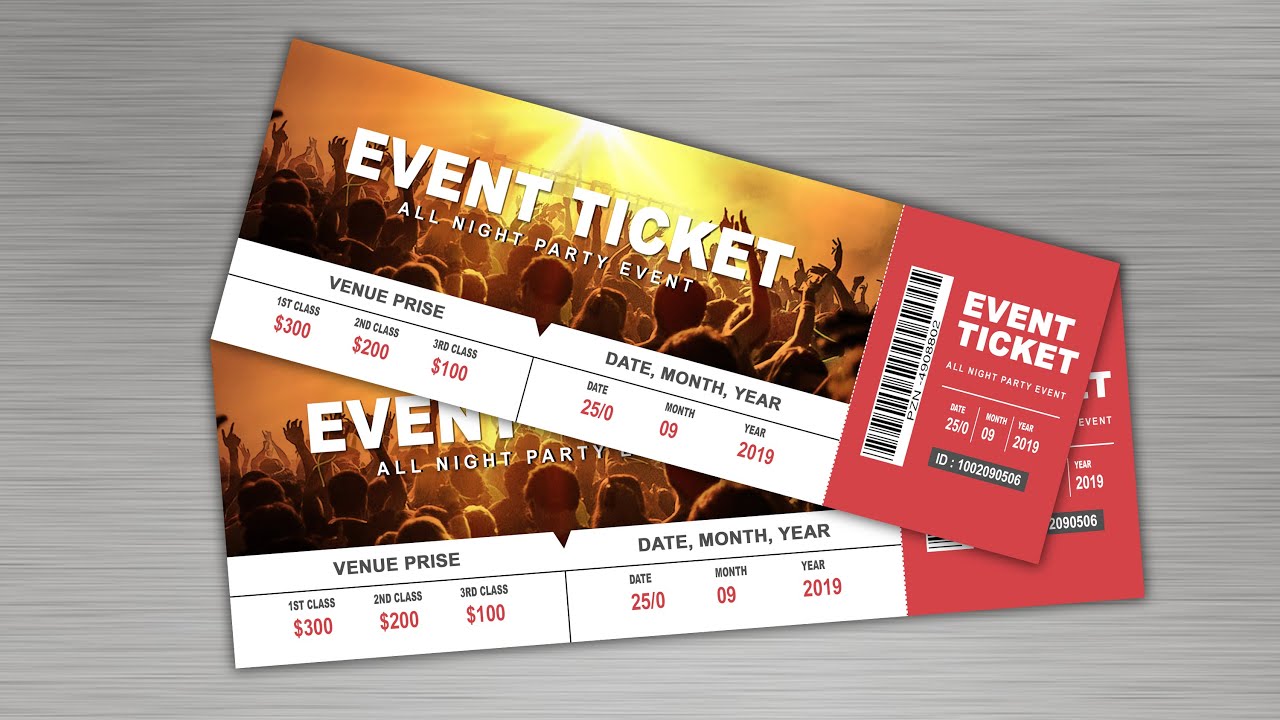 How to design event ticket in photoshop tutorial
