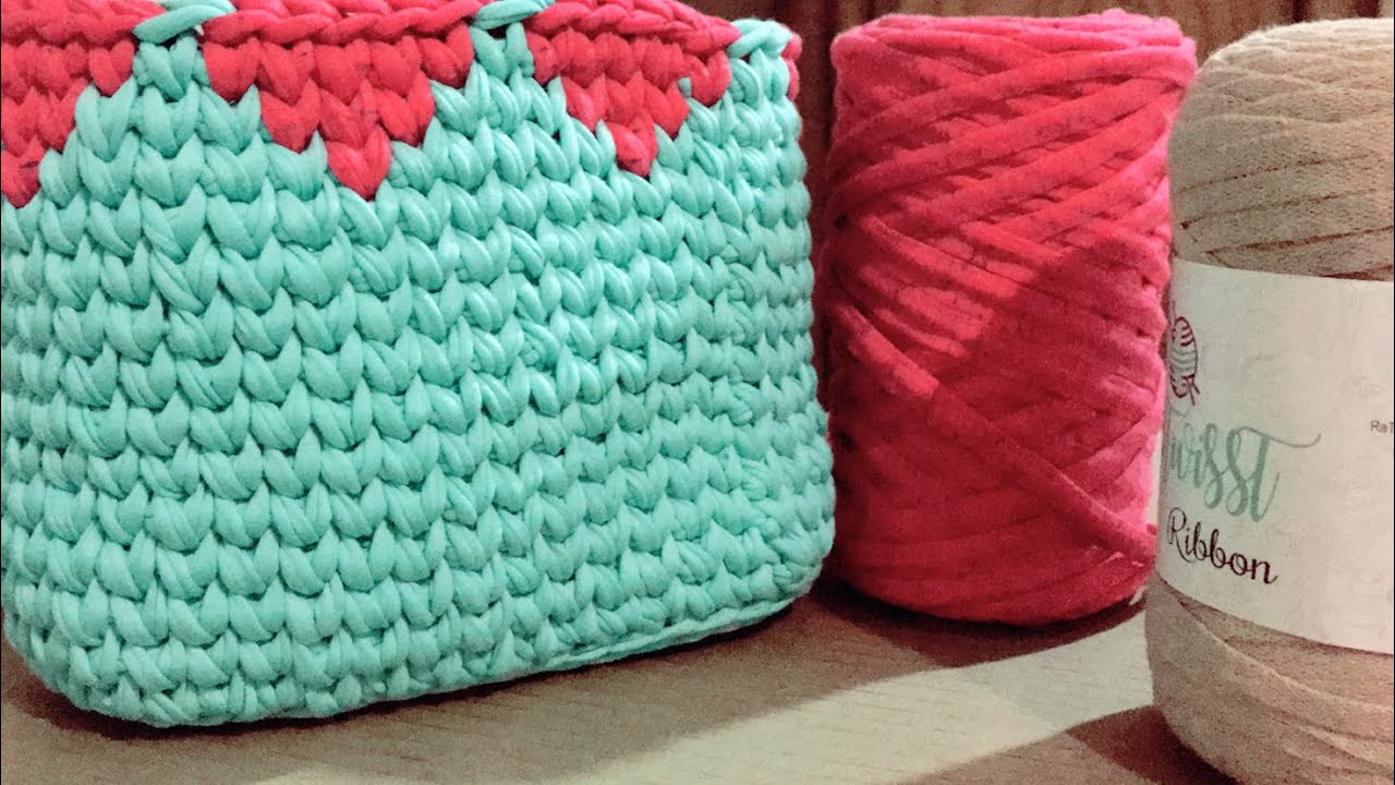 تداخل لونين لعمل مثلث فى الشنطة الكليم Mix two colors to make a triangle in the bag