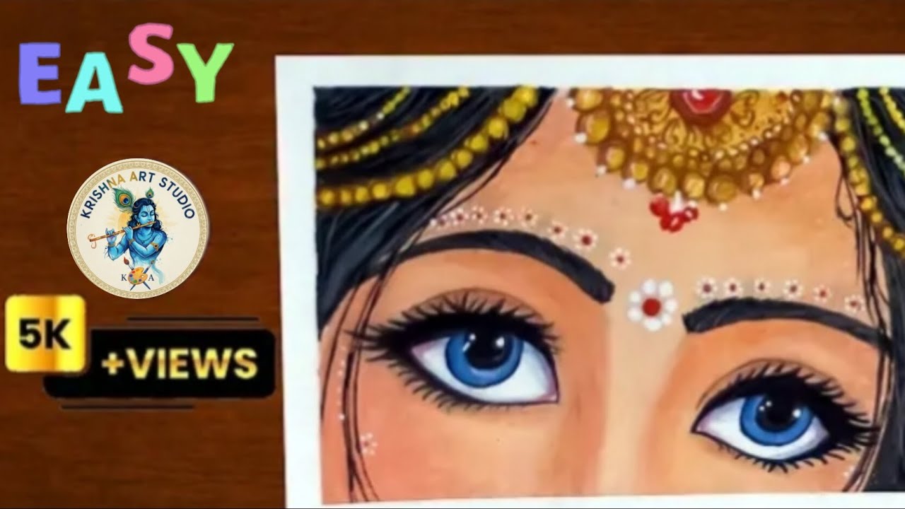 Radha Rani Eyes Drawing & Painting | Divine & Mesmerizing Art Tutorial 🎨🖌️ | PART 1 |