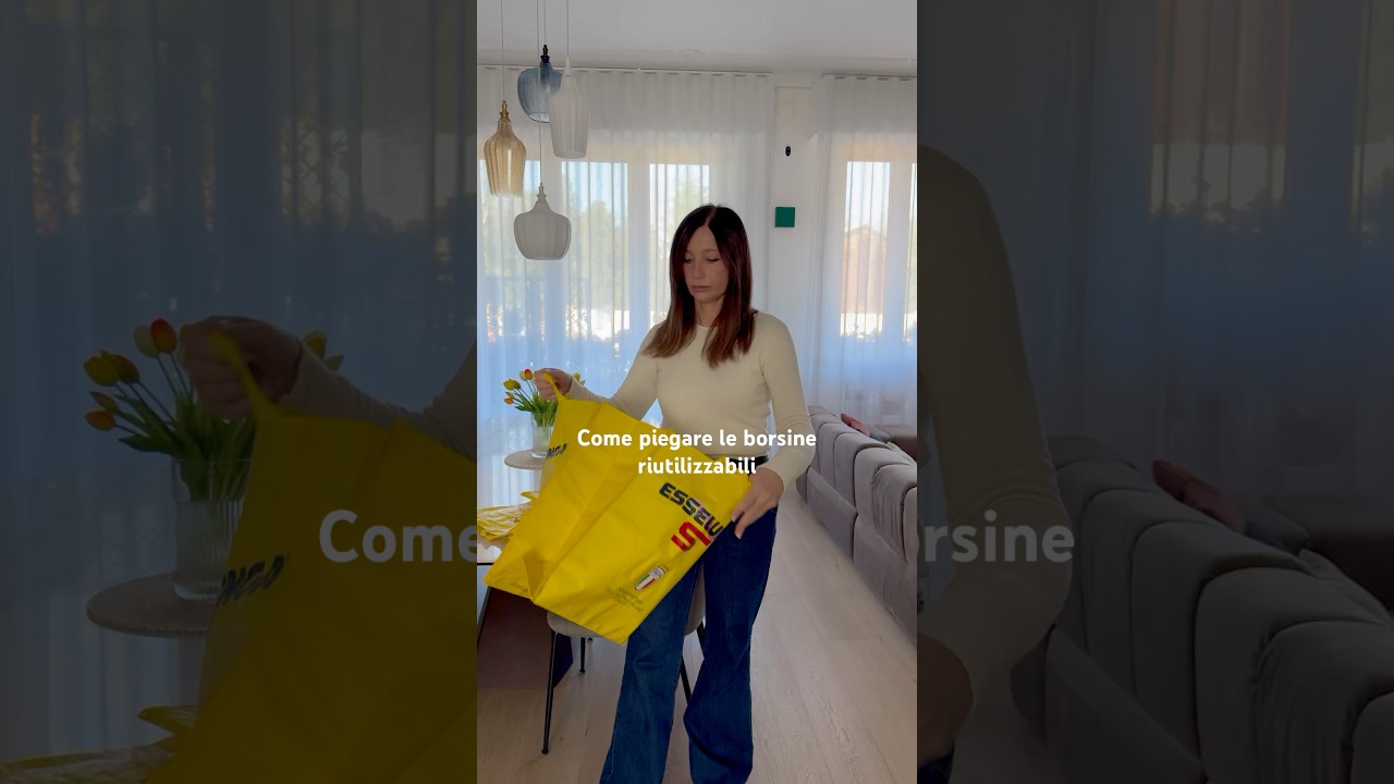 Come piegare le borse della spesa riutilizzabili #suggerimenti #tips