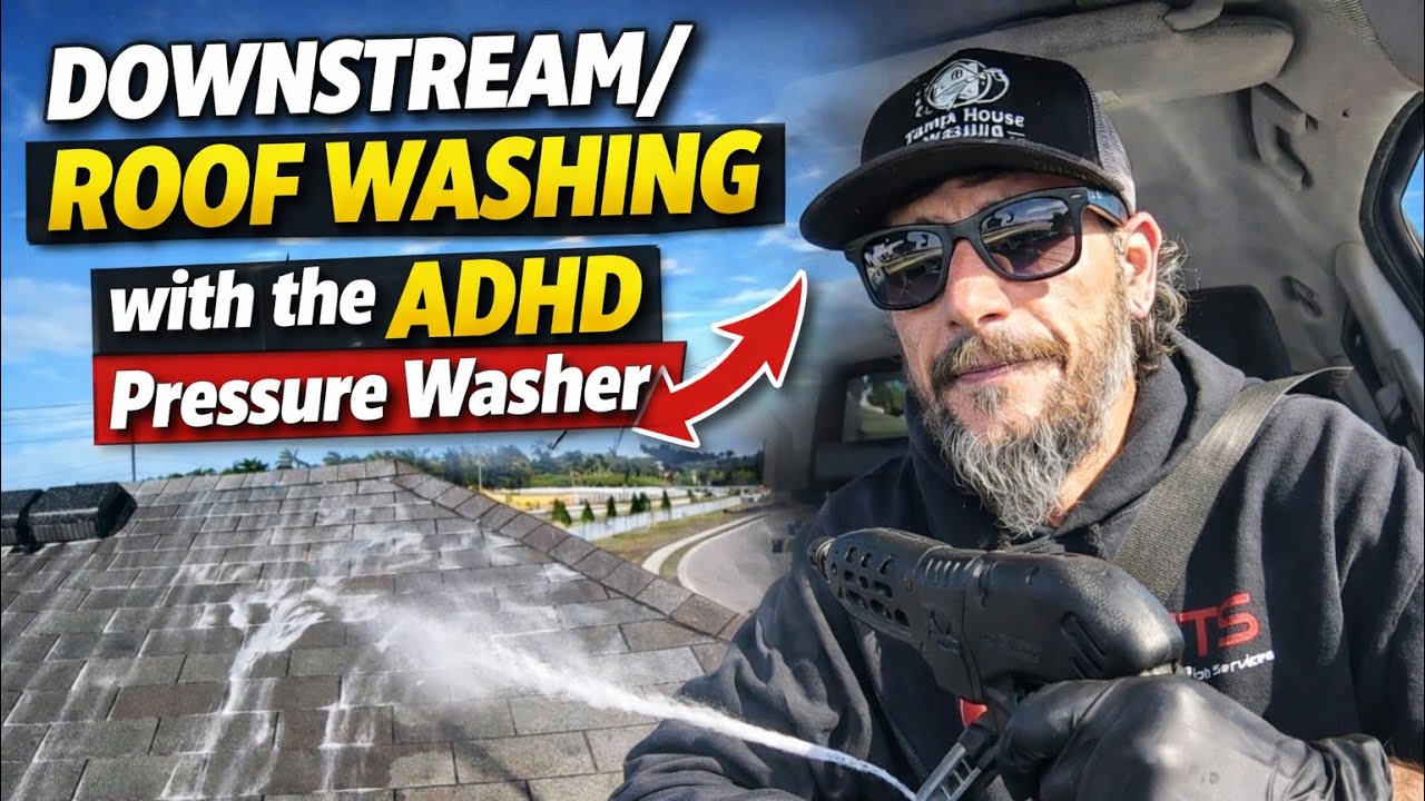 Washing a roof, house and driveway with a downstream injector? 