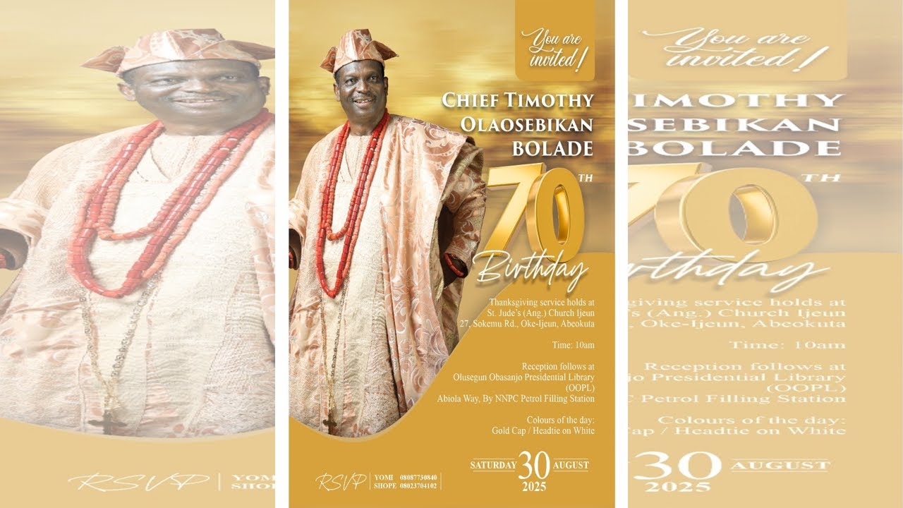 70TH BIRTHDAY CELEBRATION OF CHIEF TIMOTHY OLAOSEBIKAN BOLADE