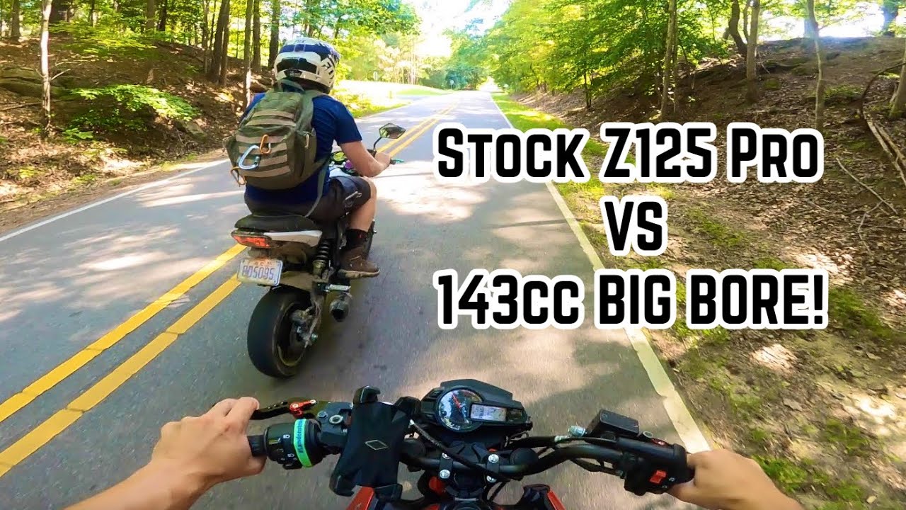 Stock Kawasaki Z125 Pro Vs 143cc Big Bore Kit! + Broke My Bike