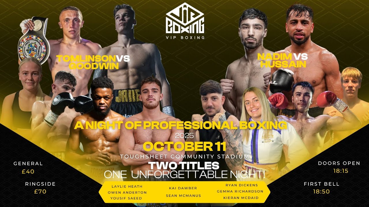 Live Championship boxing from VIP's Bolton show (22.11.25)