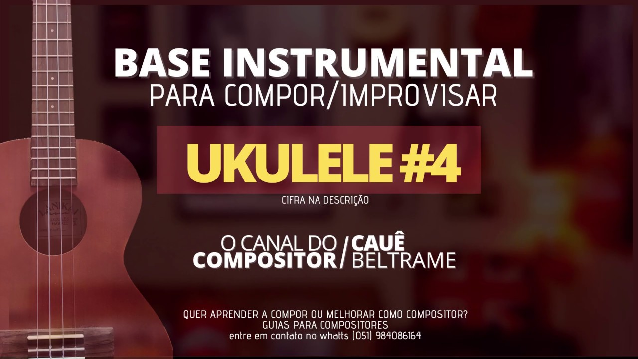 UKULELE #4 - Base FREE Instrumental | UKULELE acústico | Compor Improvisar bpm 84