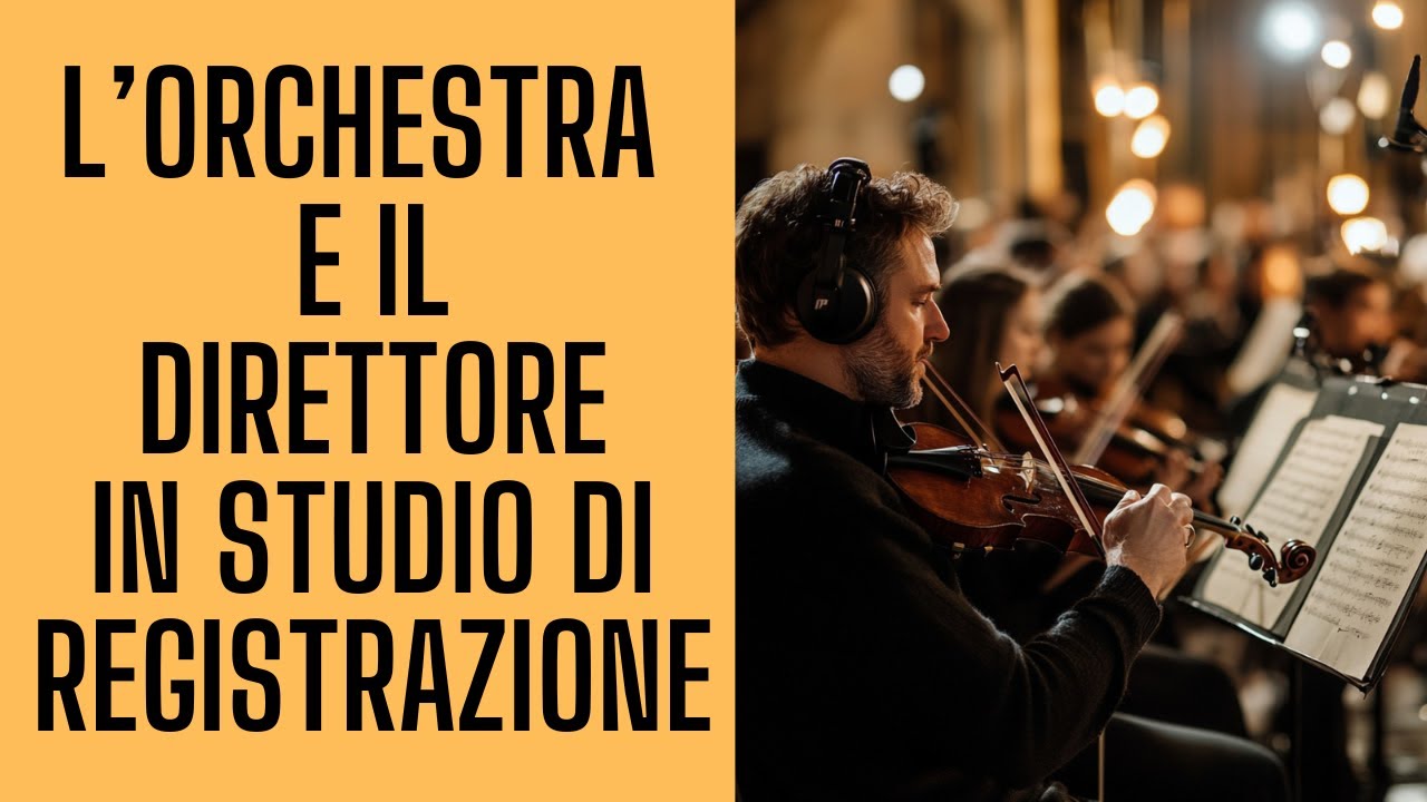 L'orchestra e il direttore in studio di registrazione