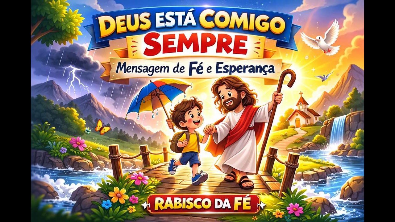 Deus Está Comigo Sempre 🙏✨ | Mensagem de Fé e Esperança | Rabisco da Fé
