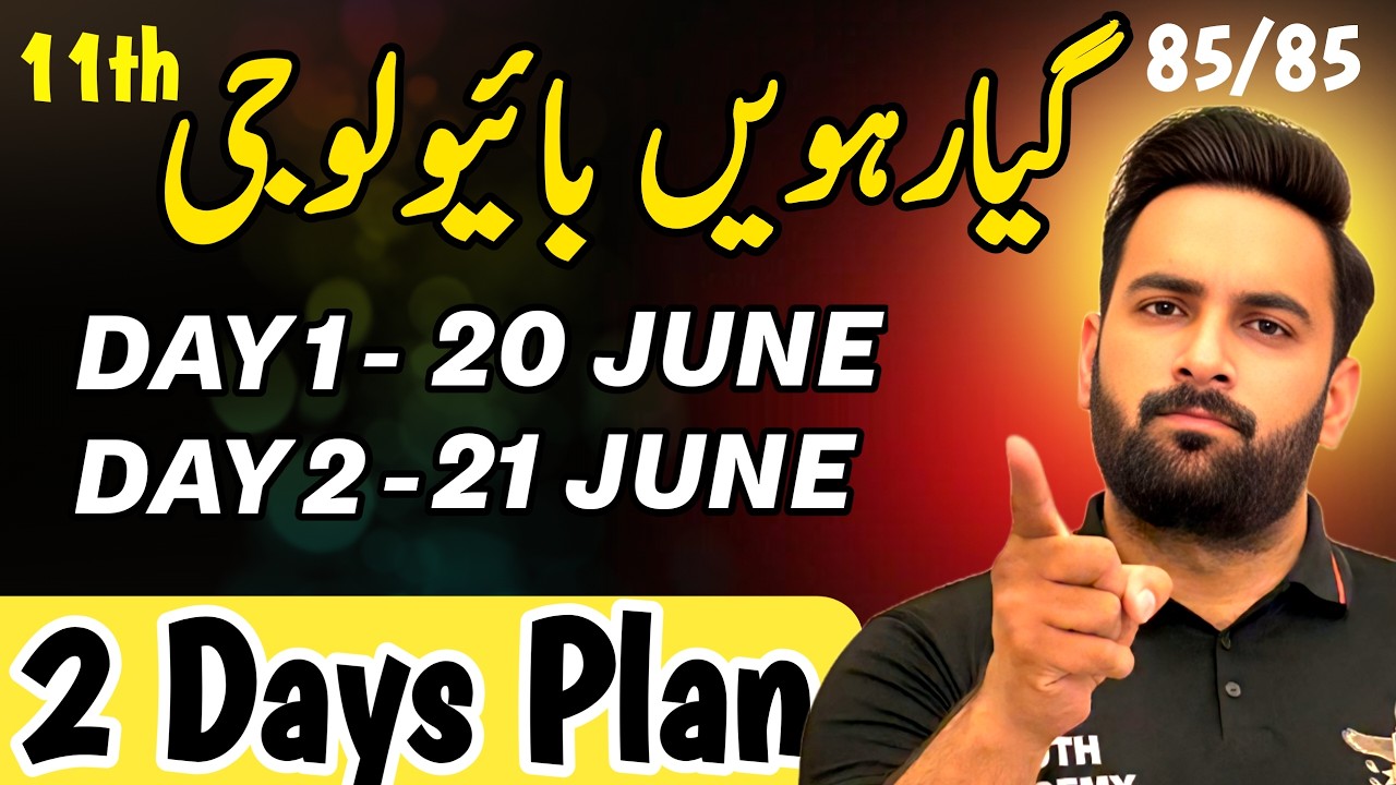 Class 11 | Biology Last 2 Days Plan 🔥 | 11th Biology Guess Paper 2026 | Youth Academy