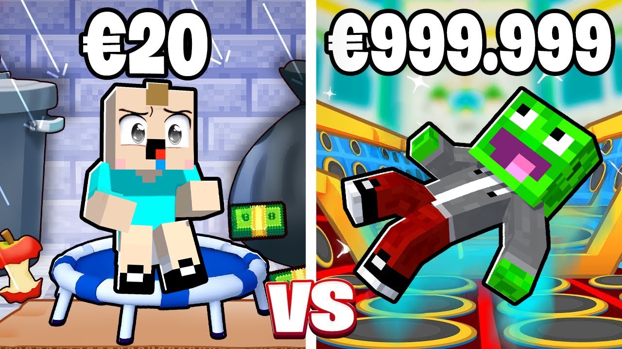 NOB VS PRO TOR TRAMPOLIN za 1$ vs za 9999999$ w Minecraft!