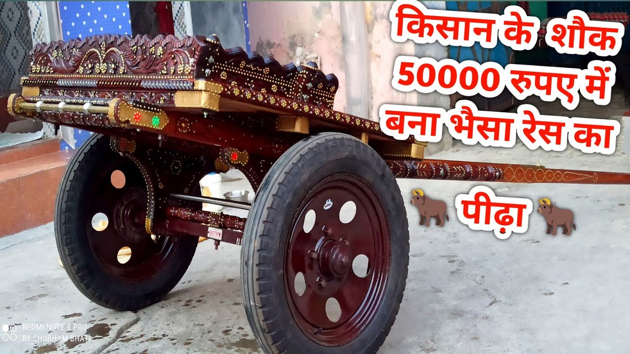 किसान के शौक भैसा रेस के लिए बनाया 50000  रुपये का पीढ़ा 🐂 #bhaisarace #jhotarace
