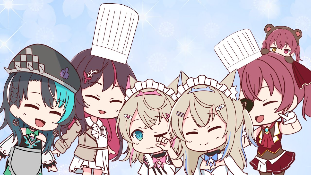 【手描き】PLATE UP！【宝鐘マリン／Azuki／輪堂千速／フワモコ】