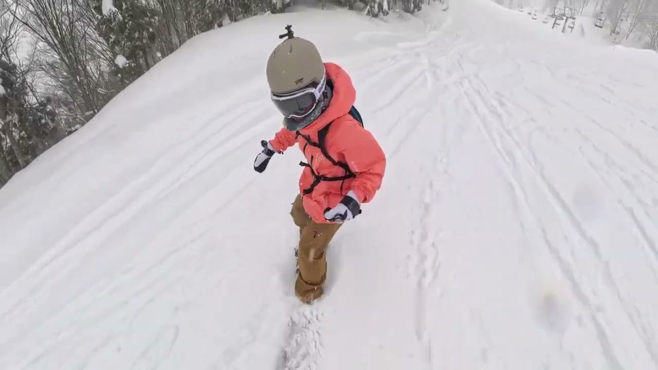 [4K] GALA Yuzawa Ski Resort  Powder Snow Surfuring ガーラ湯沢スキー場パウダーサーフィン2025/02/04