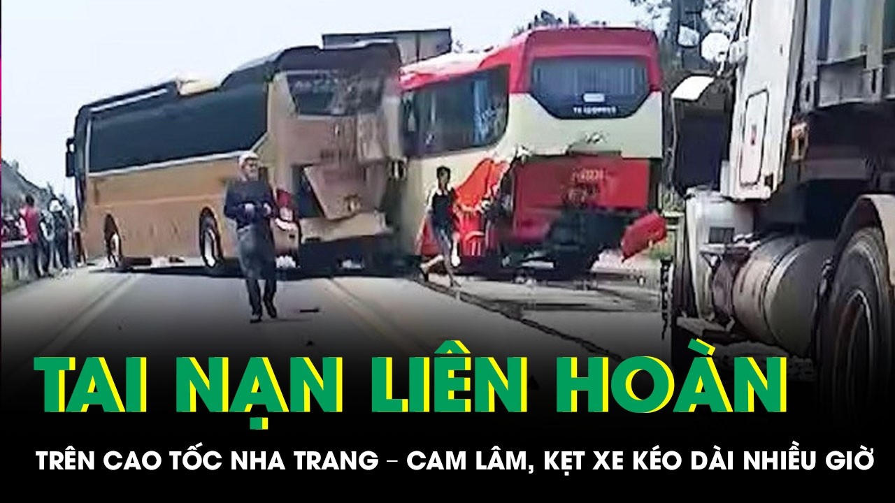Tai nạn liên hoàn 4 ô tô trên cao tốc Nha Trang – Cam Lâm, kẹt xe kéo dài nhiều giờ