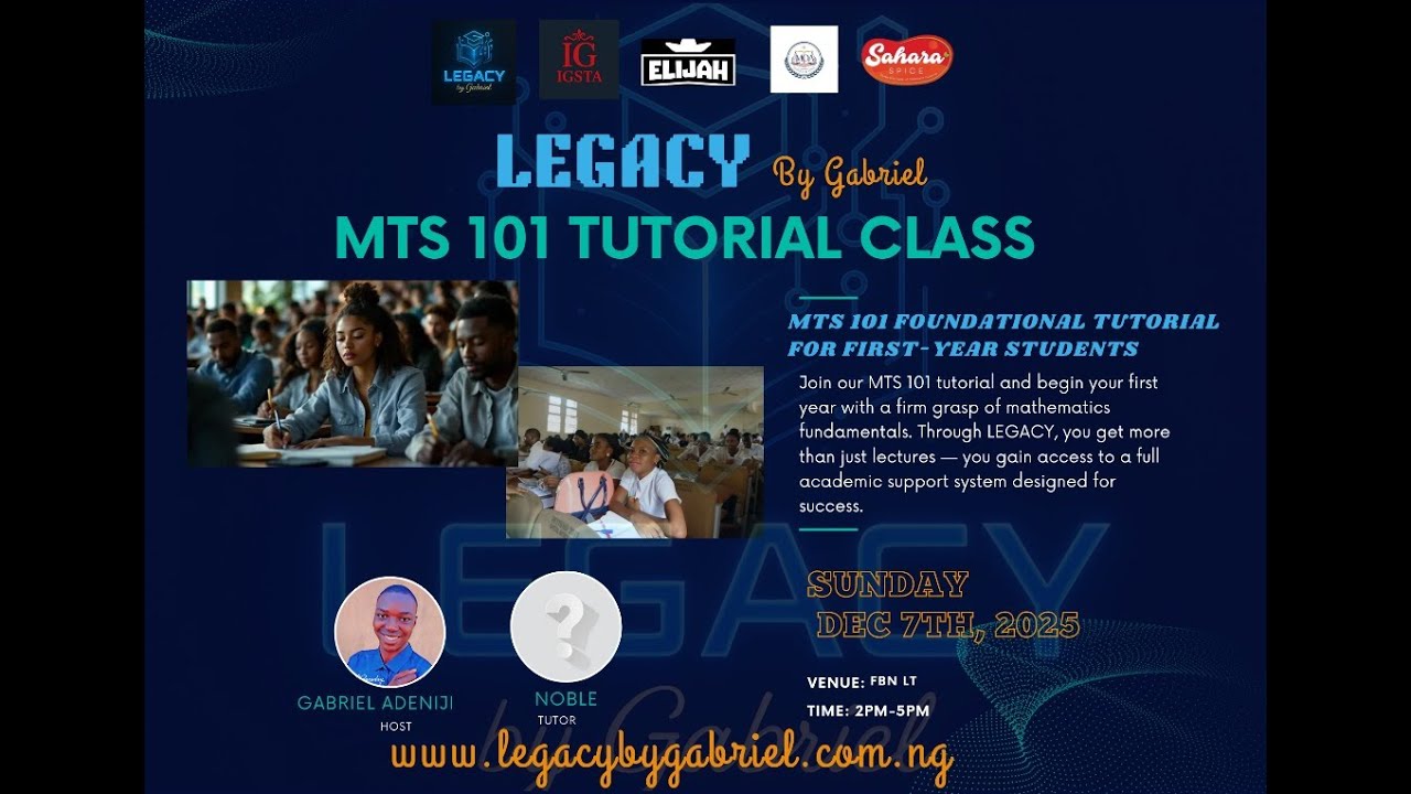 MTS 101 Set Theory Tutorial  -  How to Pass FUTA Mathematics Exam 2025 | LEGACY by Gabriel