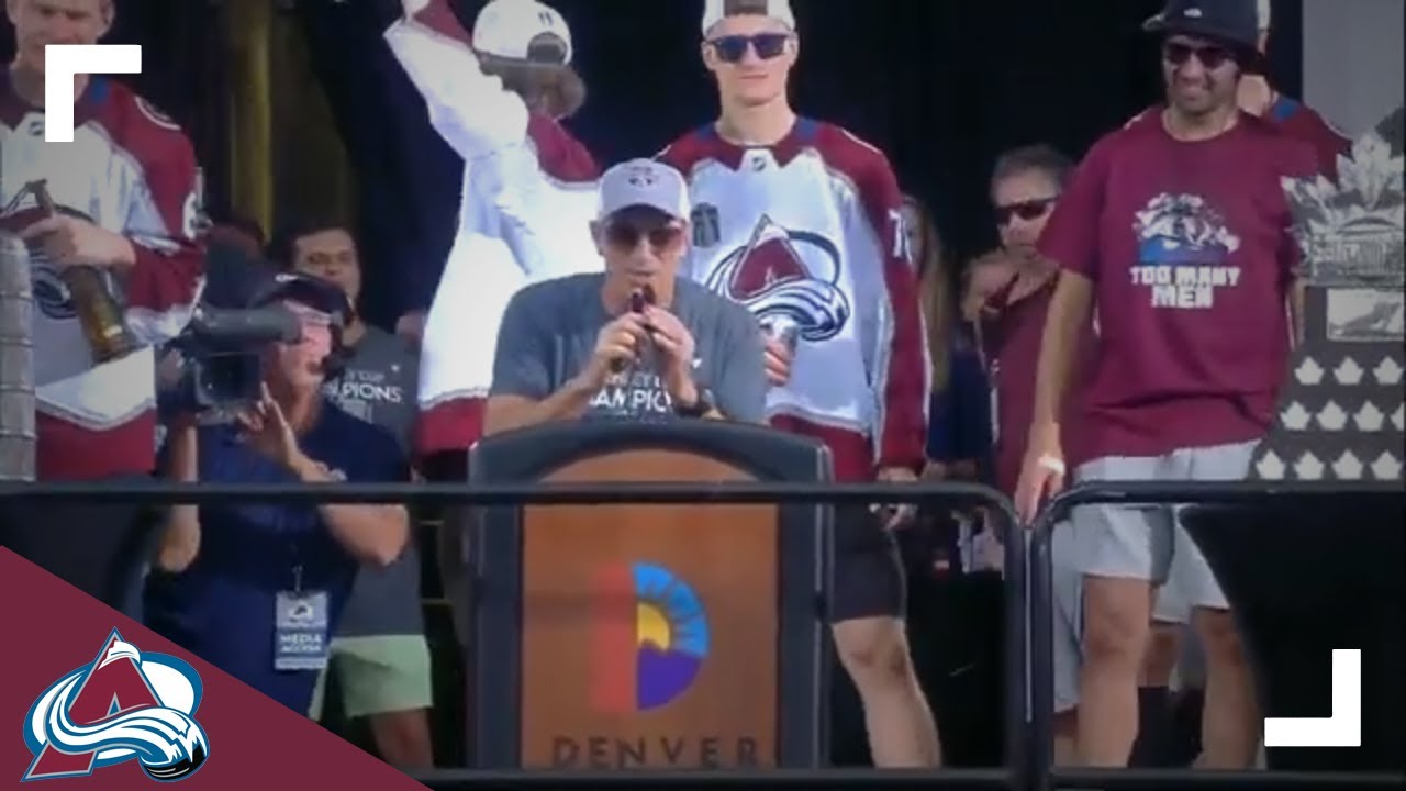 Avs GM Joe Sakic speaks at Stanley Cup celebration rally