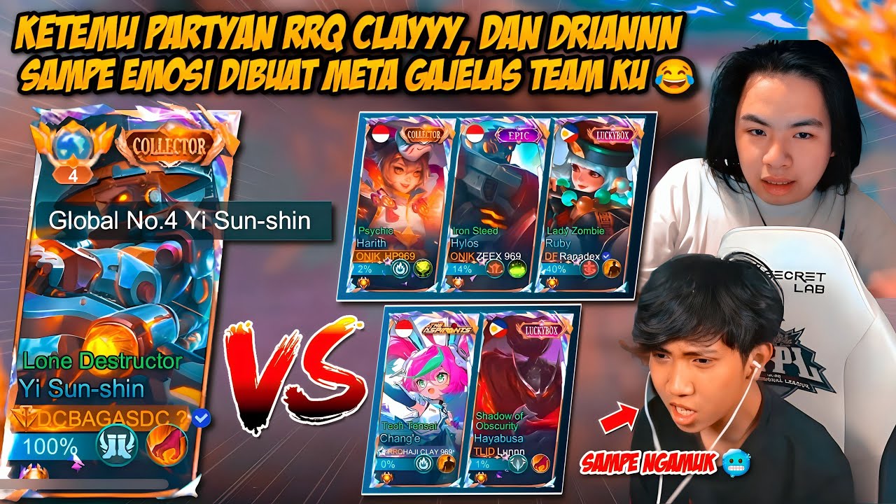 KETEMU RRQ CLAYYY, DAN DRIAN LAGI LIVE KETEMU META ANEH KU SAMPE EMOSI SENDIRI WKWK ‼️ - MLBB
