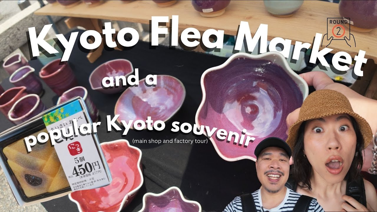 Popular Kyoto Souvenir, Rd#2 at the biggest Kyoto Flea Market, Mochi Experience | #Kyoto #japan