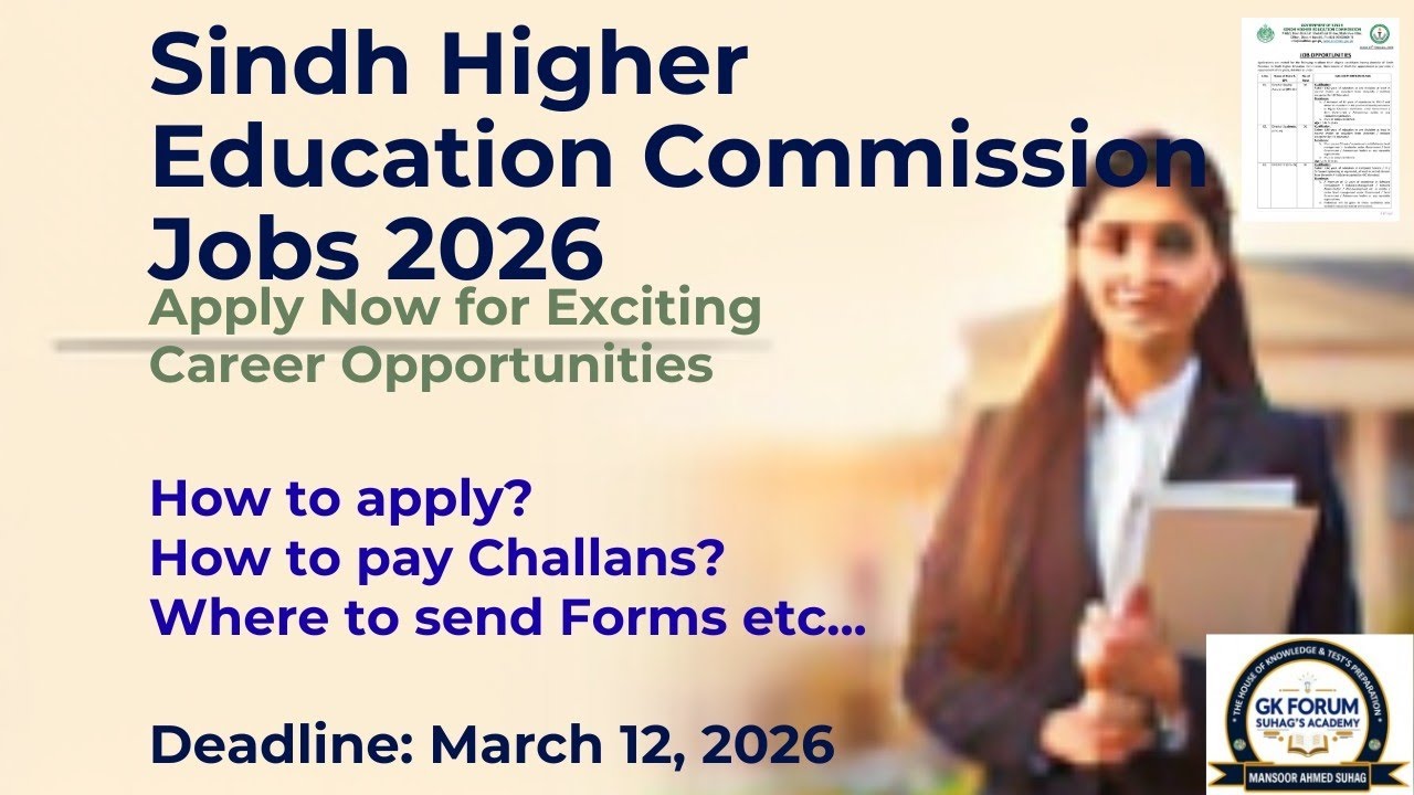 Sindh HEC Jobs March 2026 | How to apply | How to pay Challans | Qualifications & Age Details etc