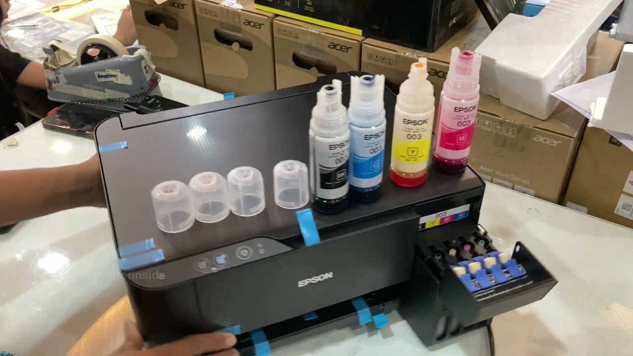 Epson L3210 EcoTank Printer - unboxing and setup | Printerinside