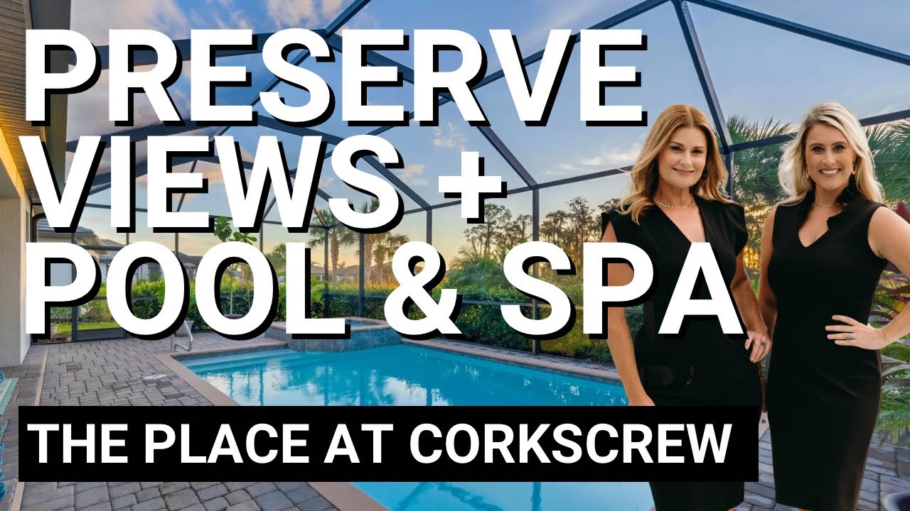 Estero Home for Sale in The Place at Corkscrew | 4 Beds + Den | 3 Baths | Pool & Spa | 3-Car Garage