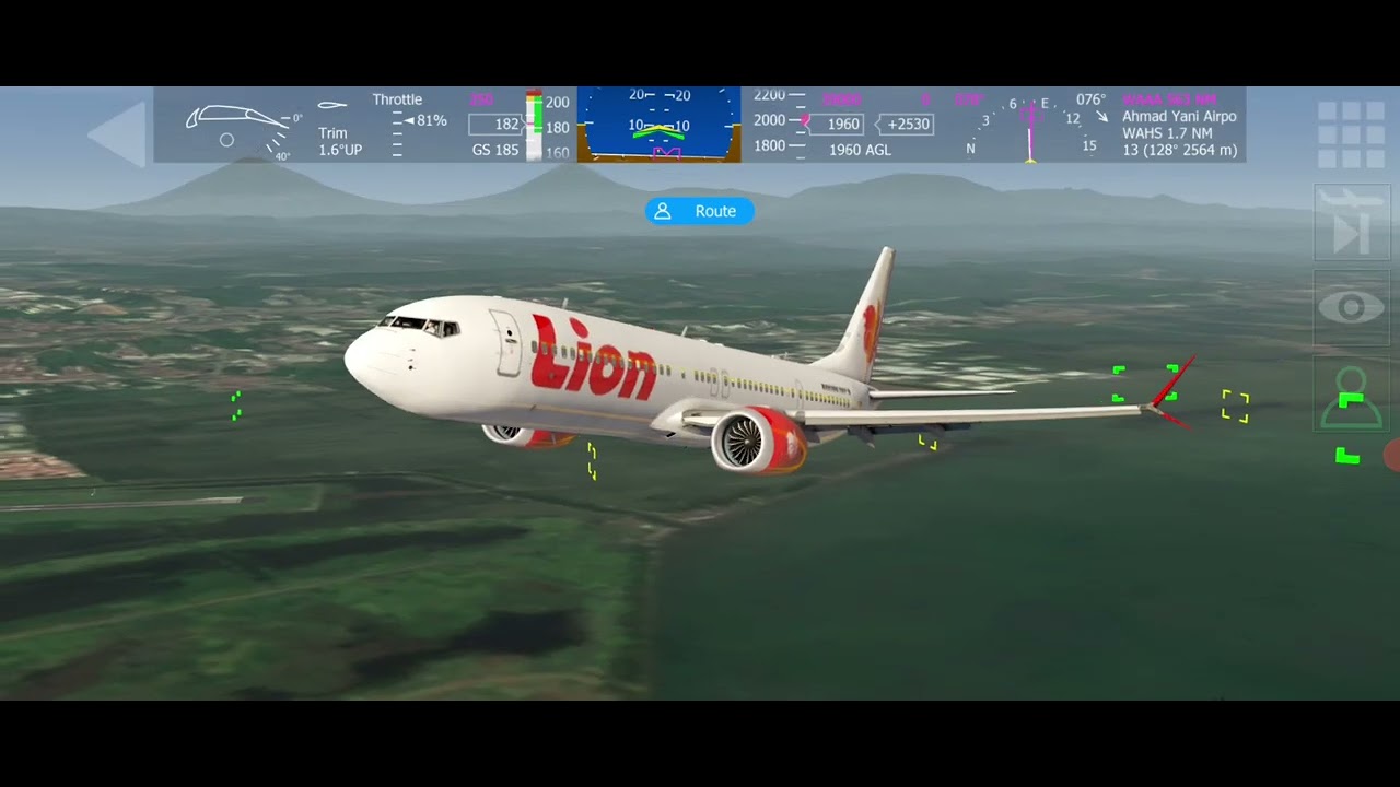 Aerofly FS Global 2026 B737 MAX 9 Livery Lion Air Route Semarang - Makassar Cold And Dark
