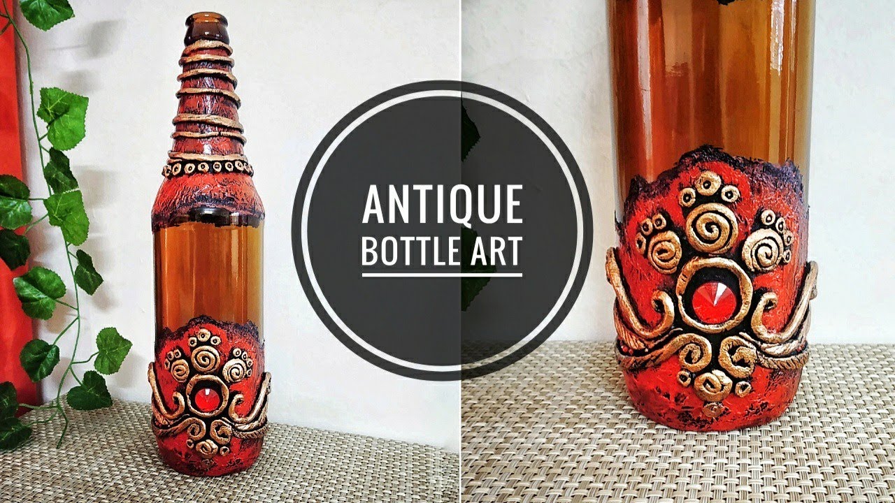 Antique Bottle art • Bottle Craft Ideas • Bottle art design
