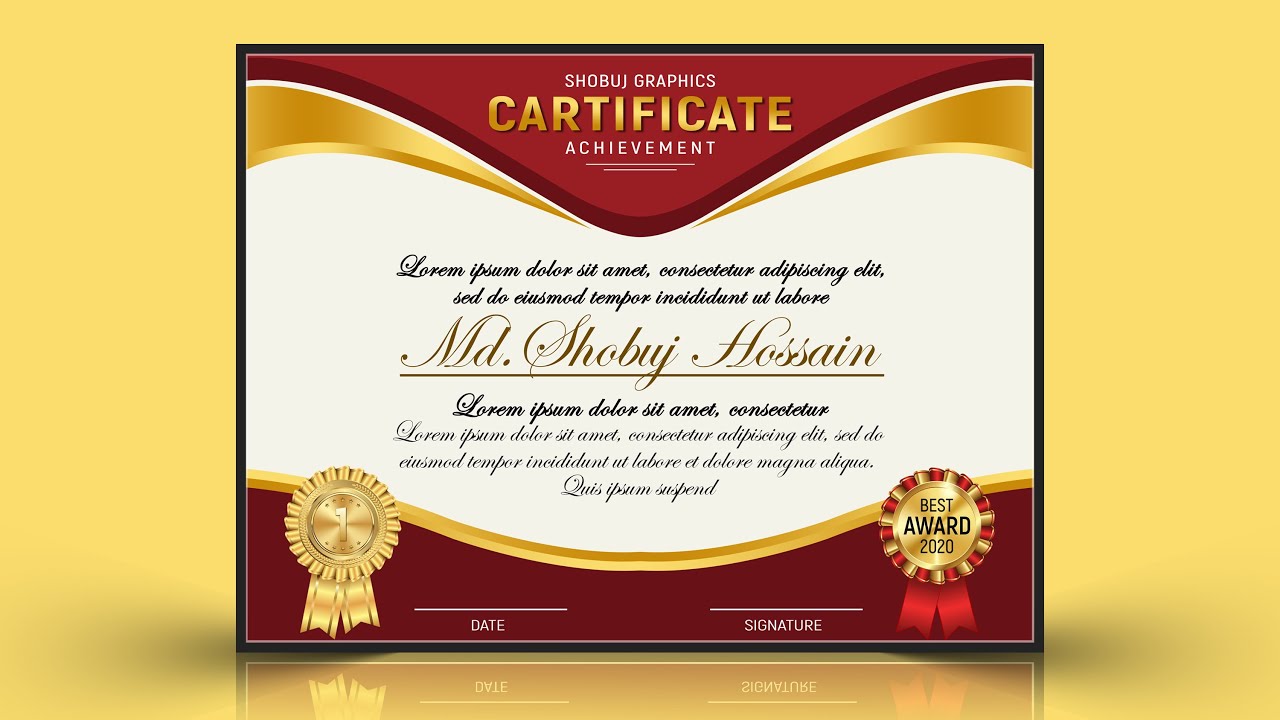 Professional Certificate Template Design - Photoshop CC Tutorial
