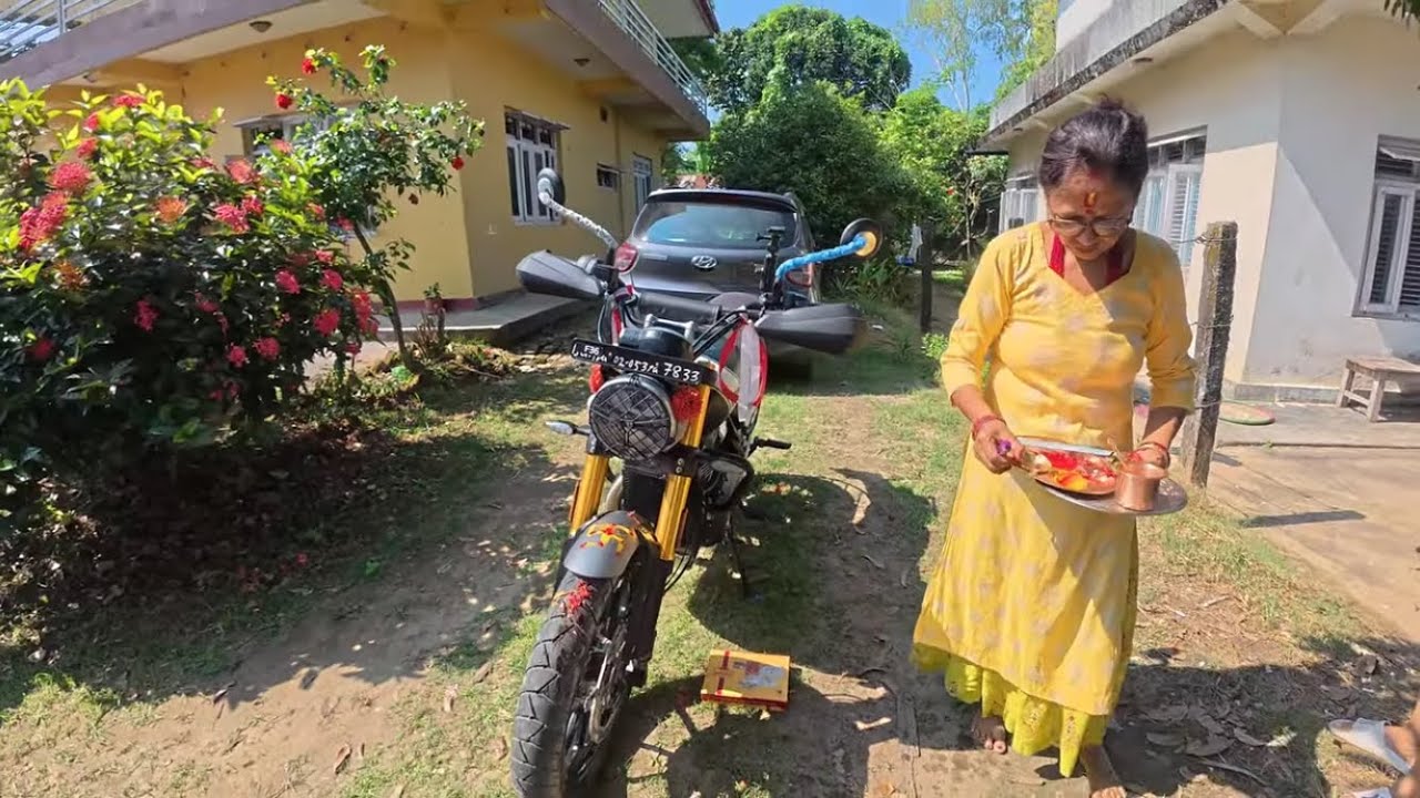 Chitwan ko First Triumph home welcoming | Puja Day with family