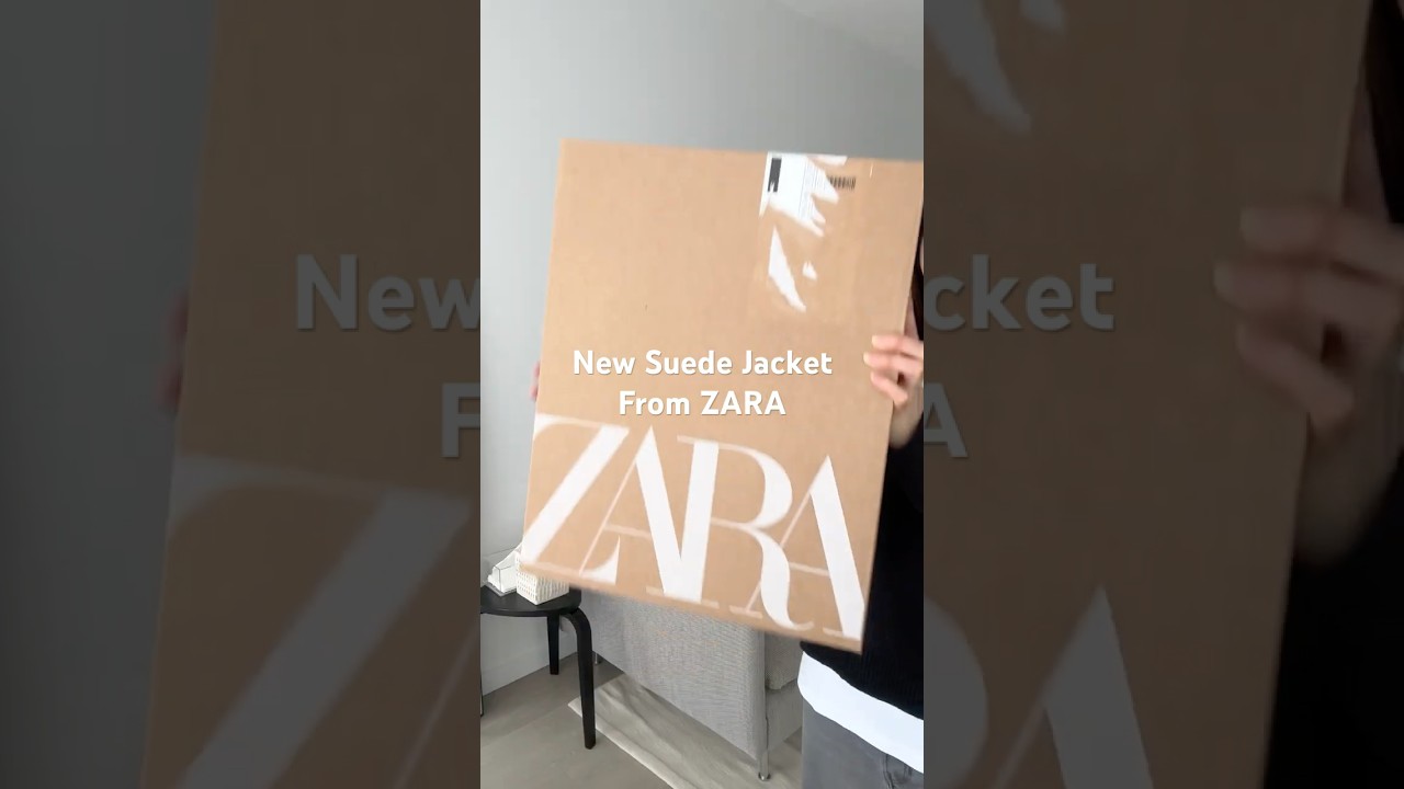 ZARA Suede Jacket Unboxing & ASMR #fashionhaul #ZARA #ASMR  #TryOnHaul #FashionUnboxing #ZARAHaul