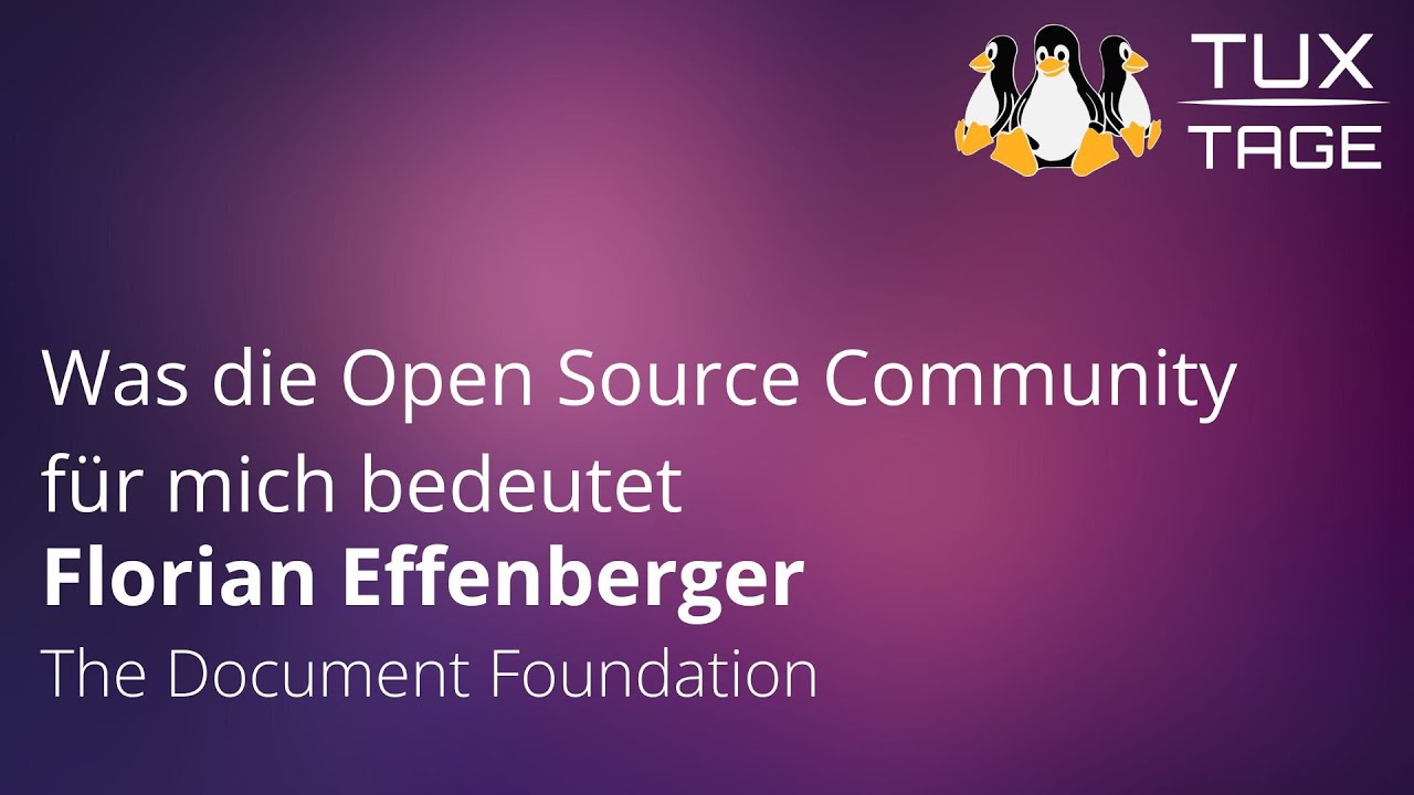 Was die Open Source Community für mich bedeutet - Tux-Tage 2024
