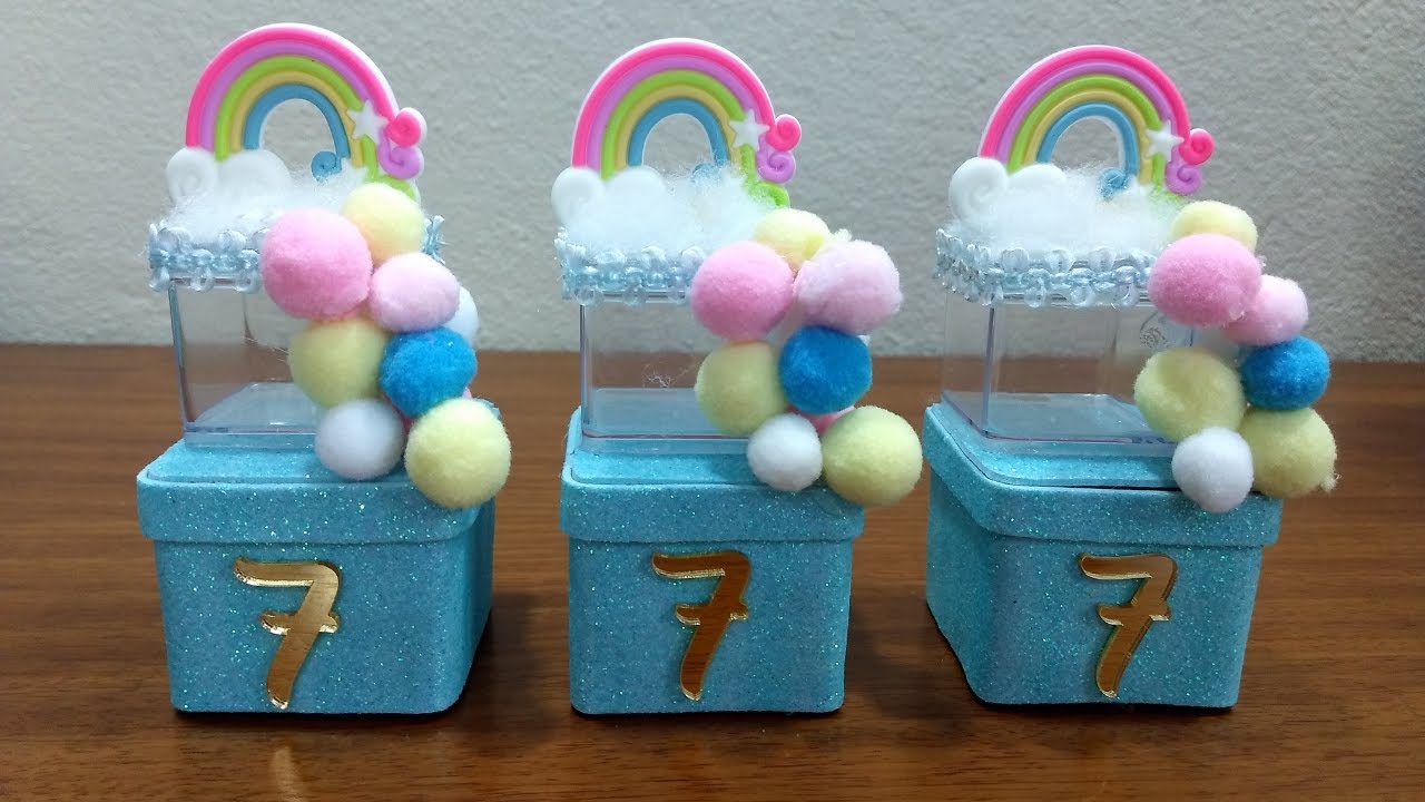 DIY CAIXA DOIS ANDARES UNICÓRNIO/ CHUVA DE AMOR /ARCO ÍRIS