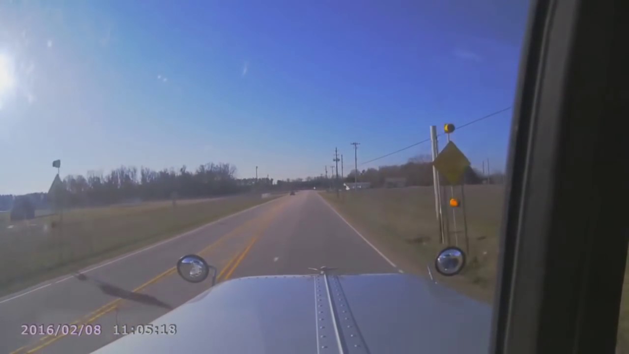 Semi Truck Blows Front Tire, Loses Control And Crashes Into A House
