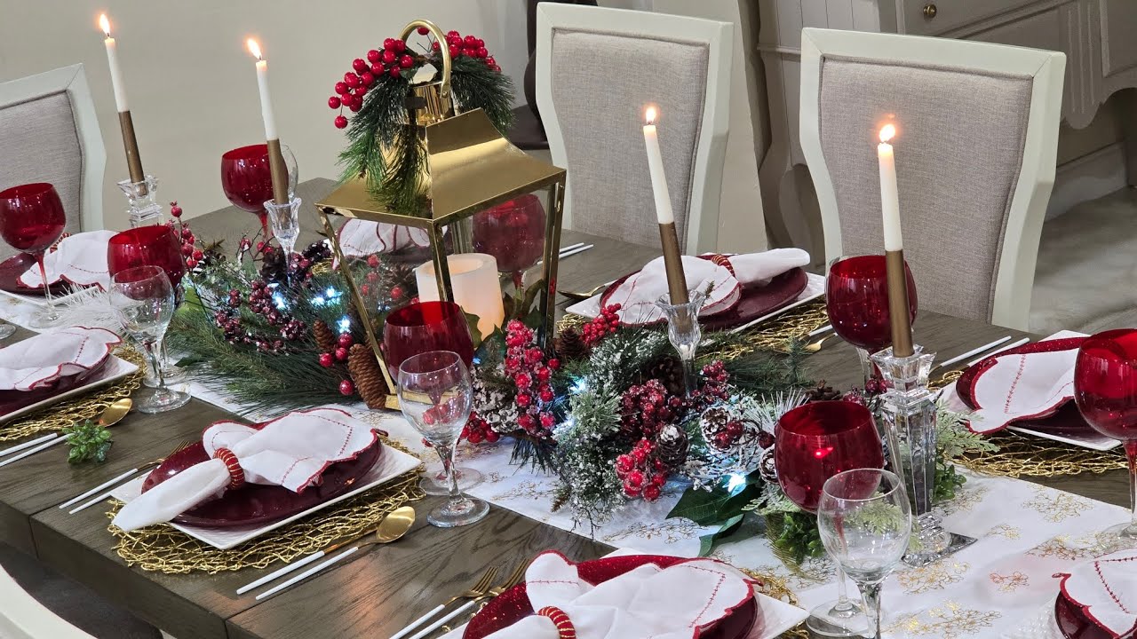 NEW* 2024 CHRISTMAS TABLE DECOR IDEA || DECORATE WITH ME ##tablescapetuesdays24