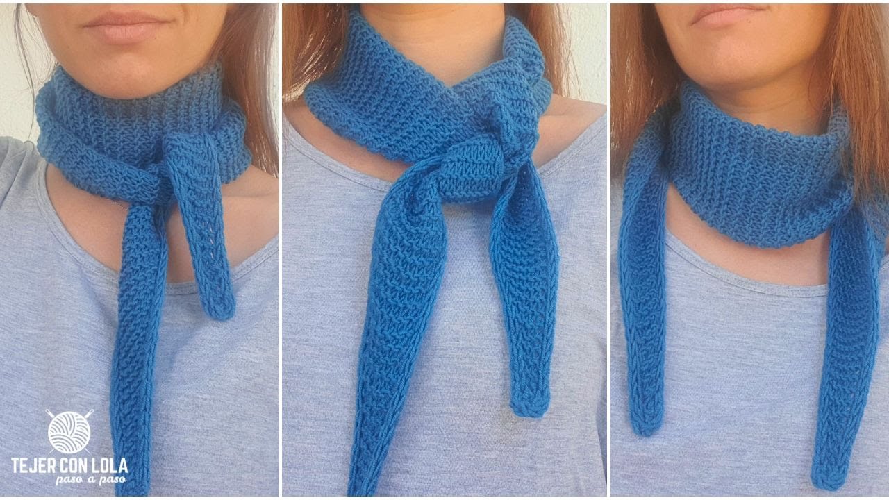 🔥Tejiendo Tendencias: Pañuelo de Moda con Dos Agujas🧣 Fácil, Rápido y Económico!!