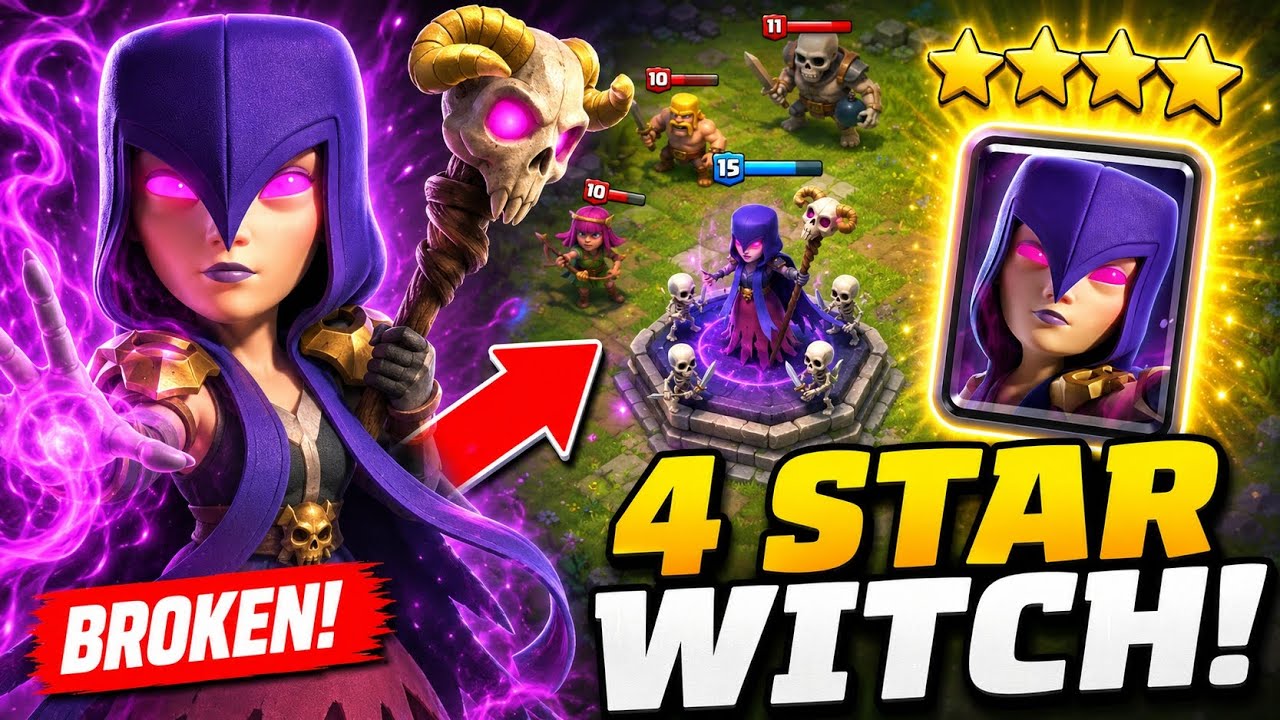 4 Star Witch in Merge Tactics is BROKEN! 😱 Clash Royale Gameplay