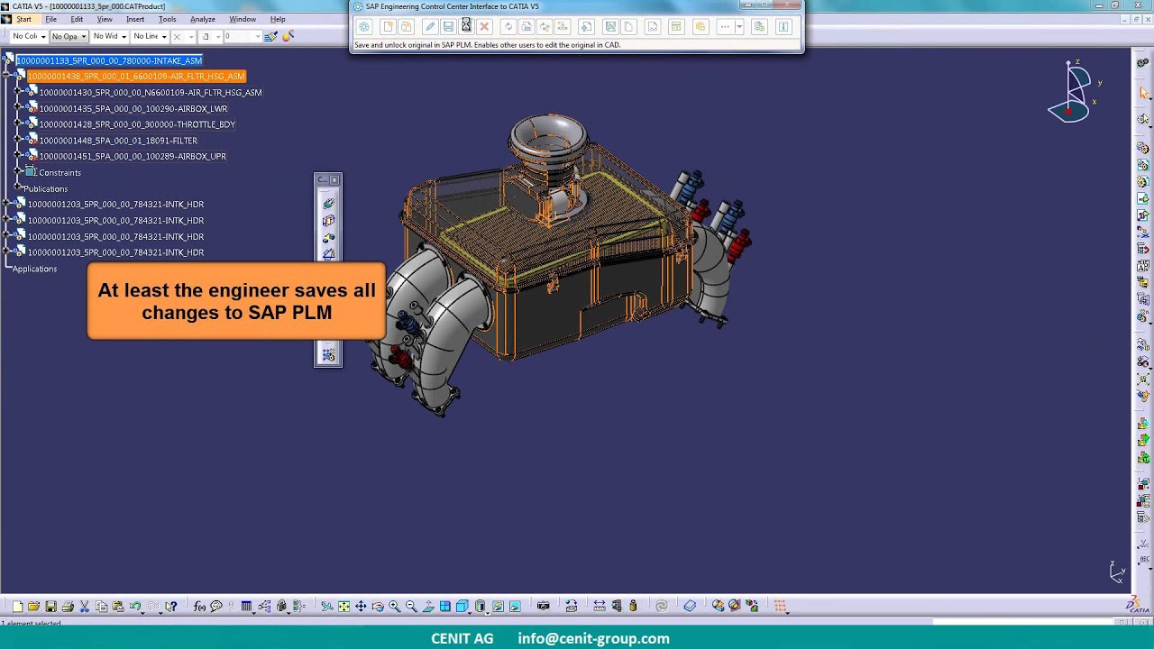 SAP Engineering Control Center Interface to Catia V5