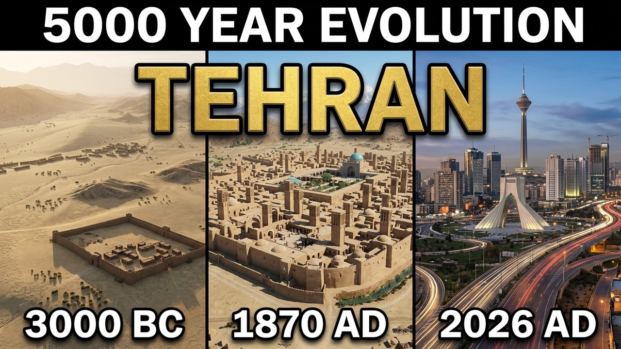 5000 лет Тегерана в формате 4K: ускоренная съемка эволюции столицы Ирана