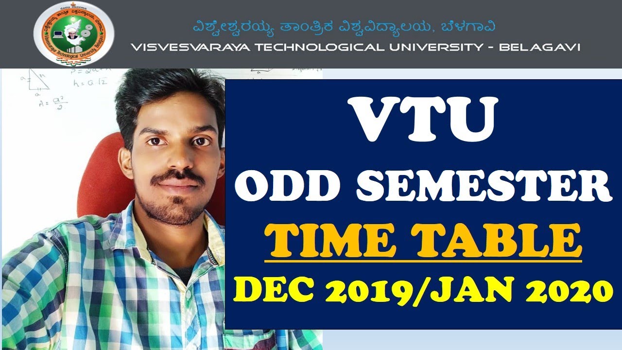 VTU UPDATE : DEC2019/JAN 2020 EXAM TIME TABLE|VTU ODD SEMESTER EXAM TIME TABLE
