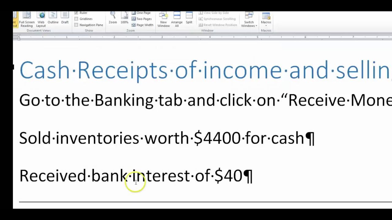 Receiving Cash in MYOB AccountRight Student Edition 2015