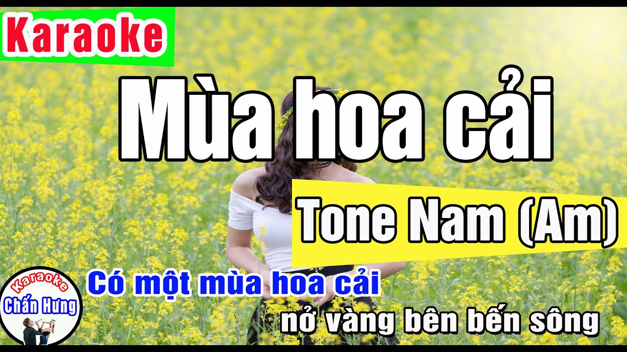 Karaoke Mùa hoa cải Tone Nam nhạc sống | Karaoke Chấn Hưng