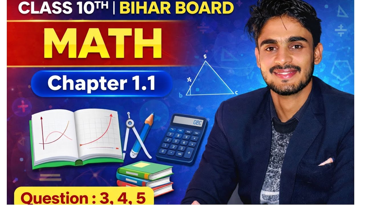 🔴 Math Chapter 1.1 Class 10th Live | Chapter  1.1 Question 3,4 and 5 || Lesson 1.1 Math